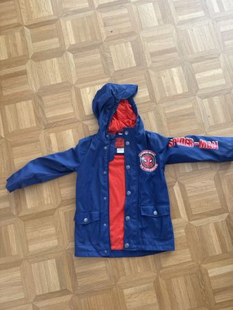 Kinder Regenjacke Grösse 110 Spiderman blau guter Zustand