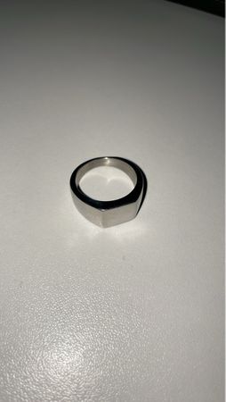 Ring Edelstahl sechseckig Design neuwertig, Grösse 7