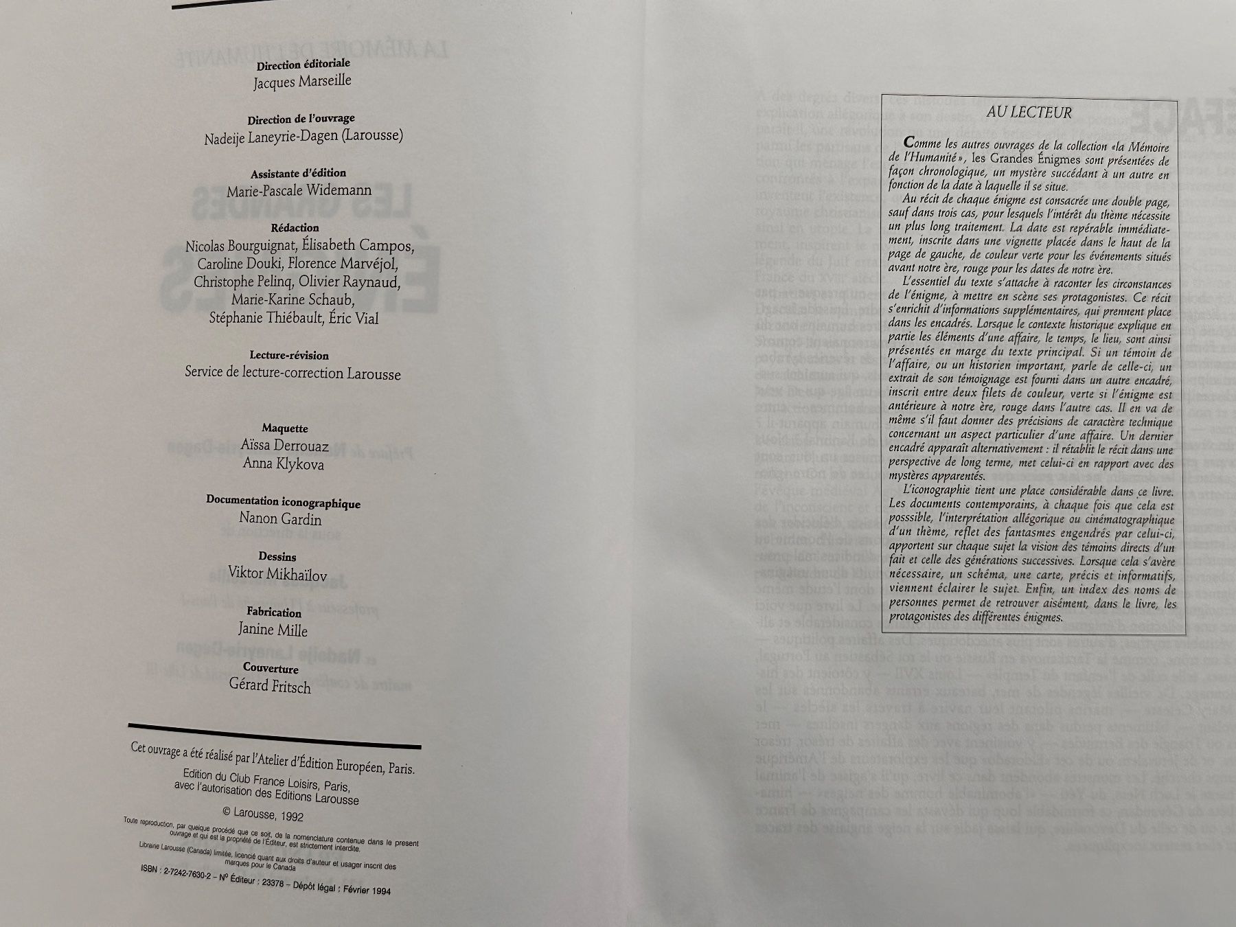 Libri: Livre LES GRANDES ENIGMES – Usato da Leytron venduto da TipTop1912 2