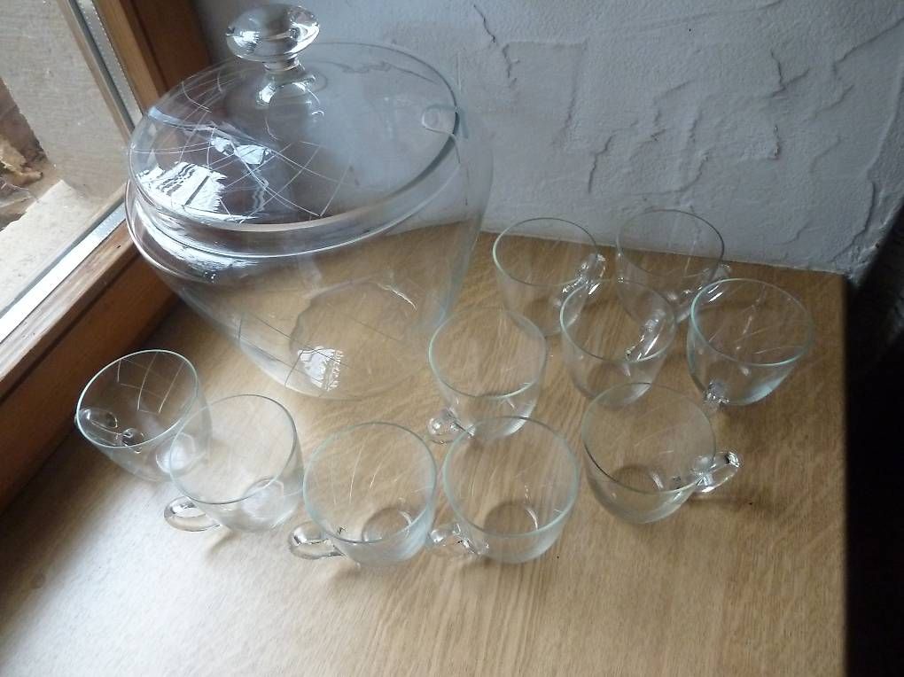 Bicchieri: grosse Glas Bowle mit 10 Gläser – Usato da Ueken venduto da dale02 1