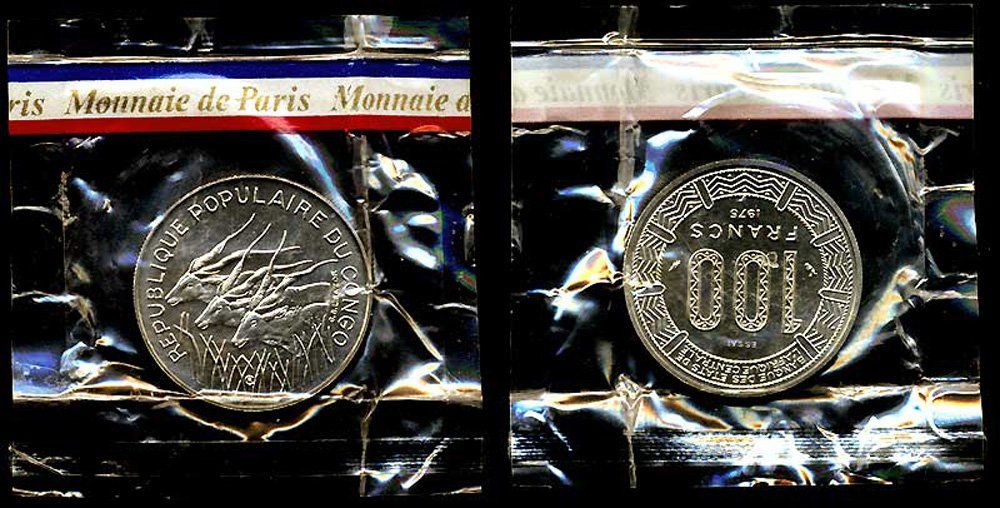 Tutti le monete: Congo, 100 Francs 1975, ESSAI – Usato da Chiasso venduto da Novamarketing