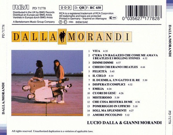 CD: Dalla/Morandi: Dalla/Morandi CD – Nuovo (secondo la descrizione) da Steinhausen venduto da Vilivinili 1