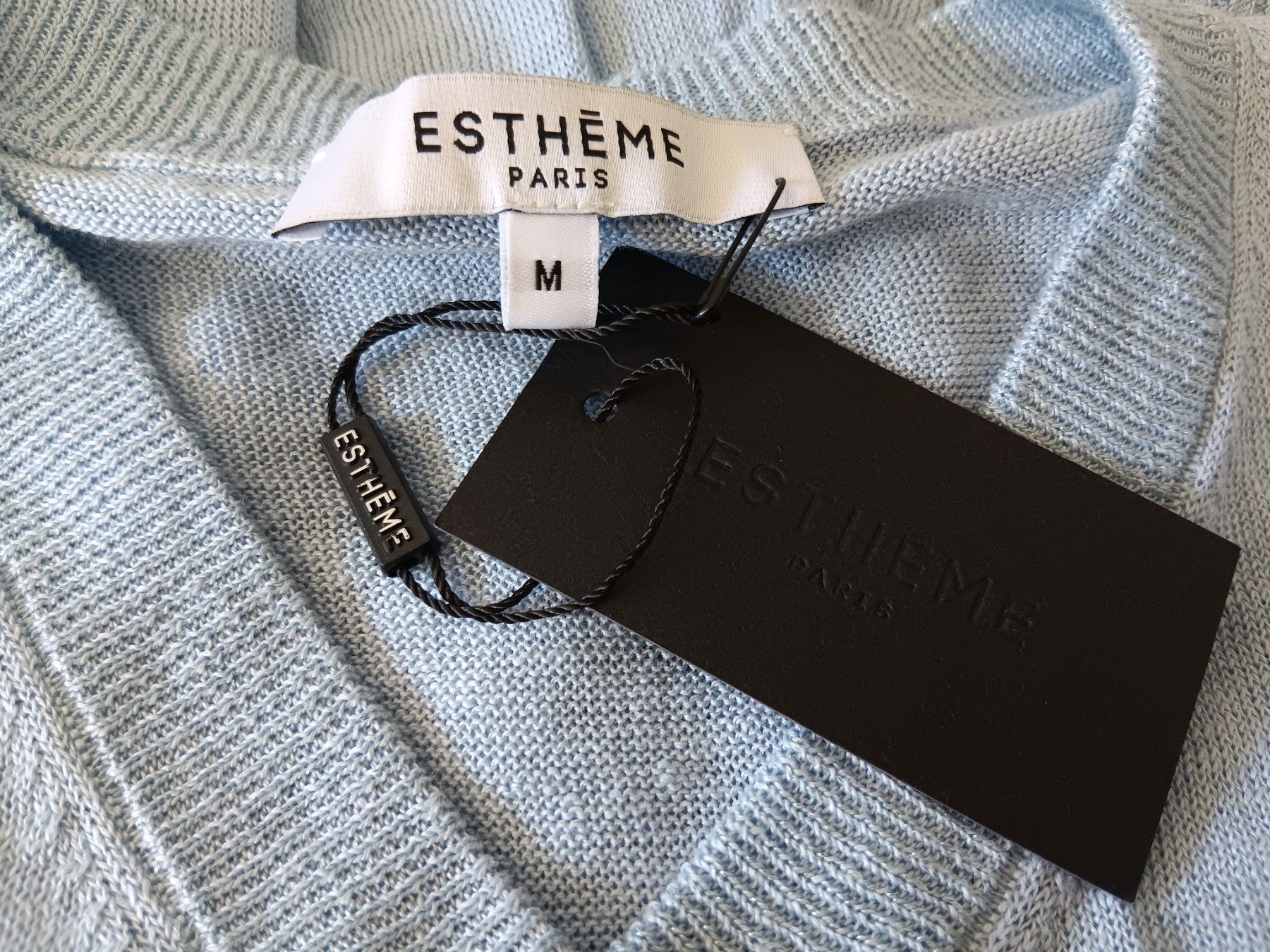Maglioni & Felpe: ESTHEME PARIS Pull en lin bleu clair taille M neuf – Nuovo e nell'imballaggio originale da Cossonay-Ville venduto da Les_1001_perles 4