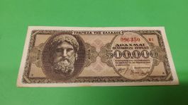 500.000 Drachmen Griechenland Geldschein, sehr selten!1944