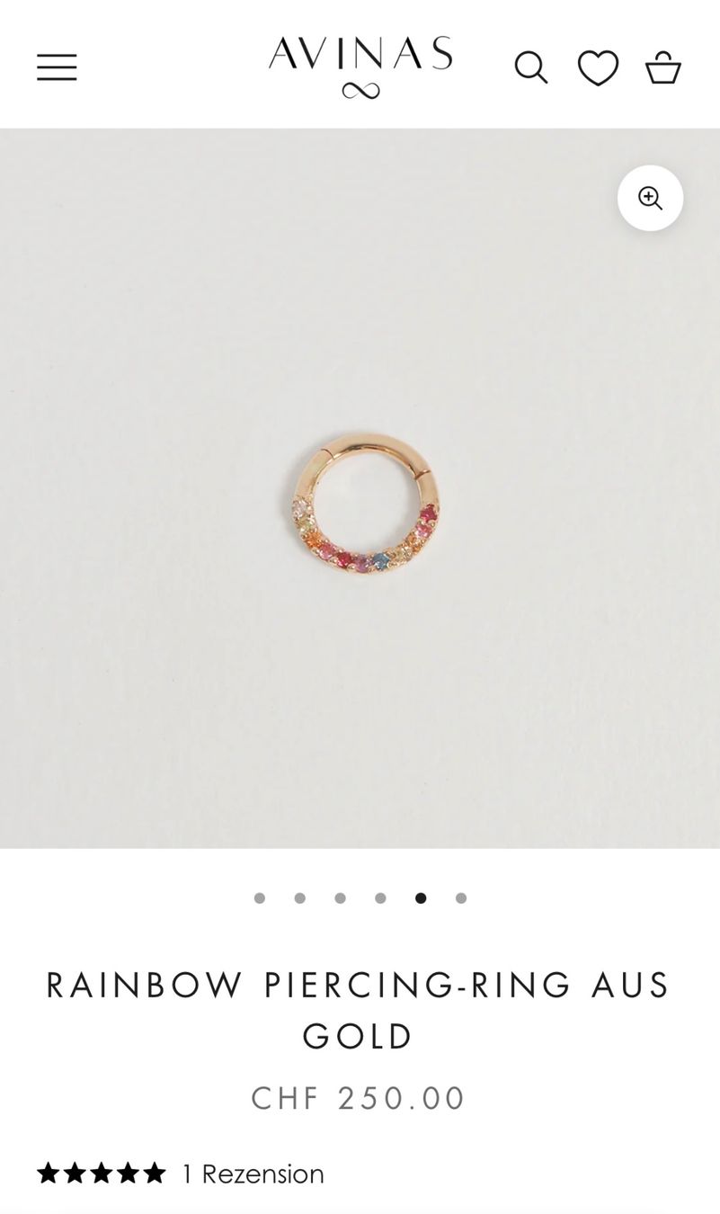 Gioielli per piercing: Rainbow Piercing-Ring von Avinas – Nuovo (secondo la descrizione) da Thun venduto da Laeivy 3