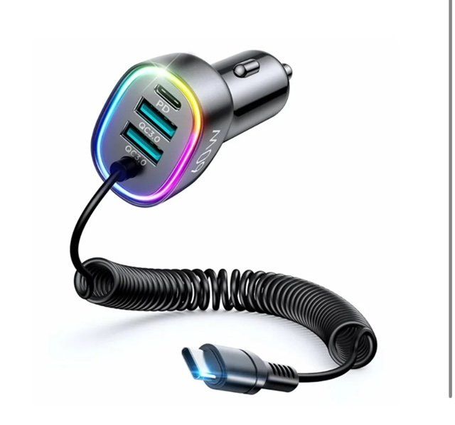 Schnellladegerät Auto USB C 60W 4in1 mit Kabel (Neu und ...