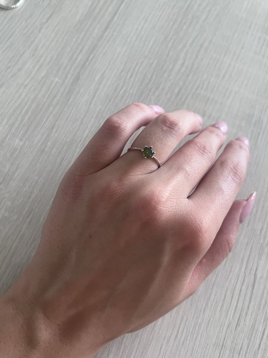 Anelli: Ring aus silber mit grünem stein – Usato da Zürich venduto da StavesBest 3
