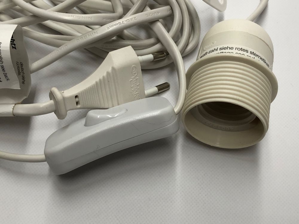 Lampenfassung E27 Mit Hanfseil-Kabel (2 Stück, Je 4,5m) - Vintage DIY Pendelleuchten-Set Mit Schalter