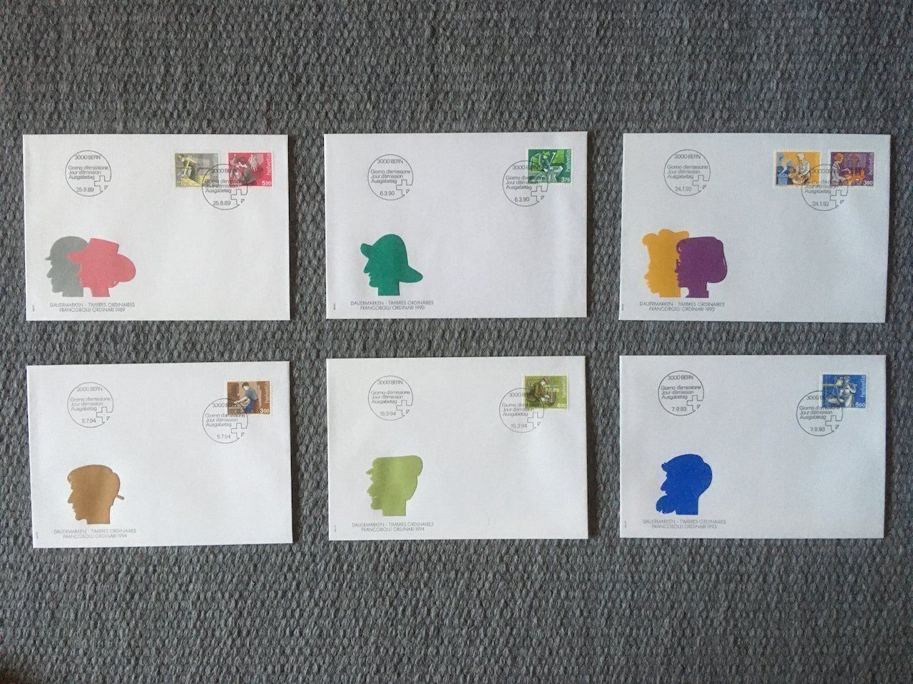Alle Briefmarken: 1989-94 Mensch und Beruf auf FDC – Gebraucht aus Nesslau von zueri6