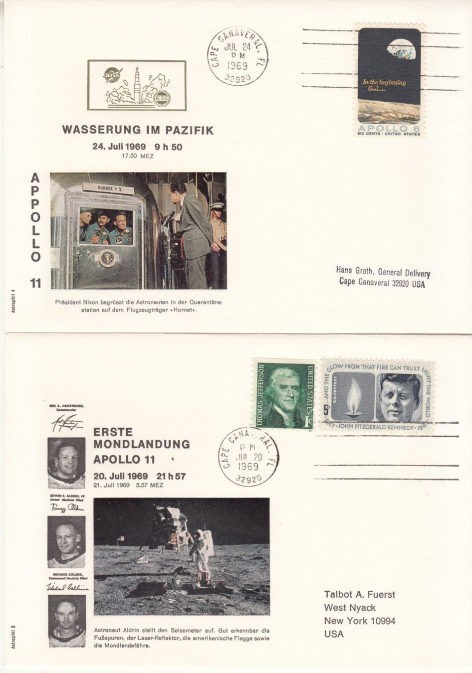 Tutti i francobolli: Apollo 11, Set 4-teilig – Usato da Bürglen TG venduto da StampGraf 2