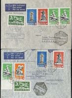 Schweiz 1940 - 1. Flug Locarno-Barcelona - 2 Flugpostbriefe