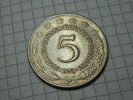 Jugoslawien 5 Dinar, 1973