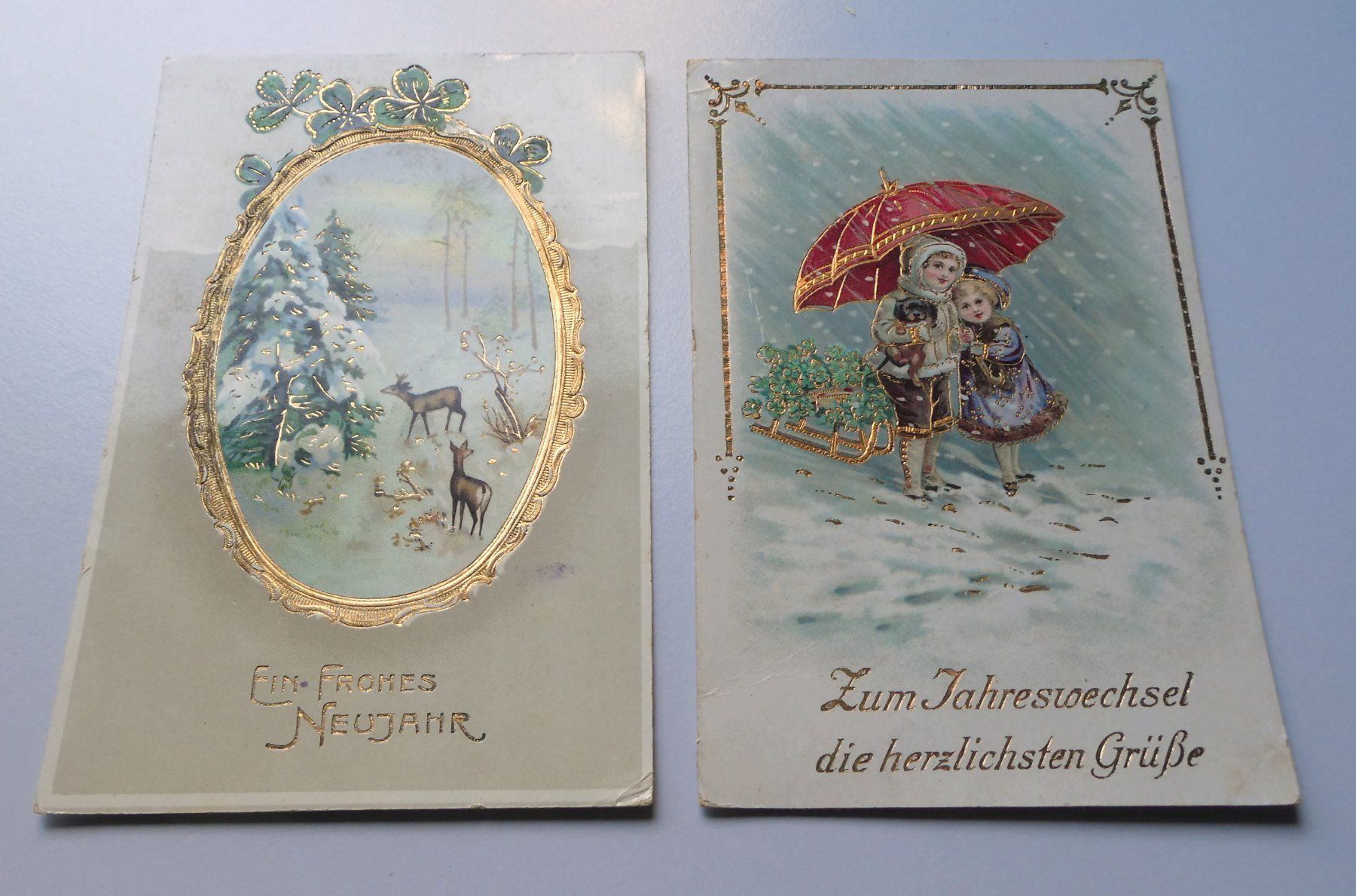 Ansichtskarten: Alte Neujahrskarten, Winter Postkarten, – Gebraucht aus Frauenfeld von ZAZ12 3