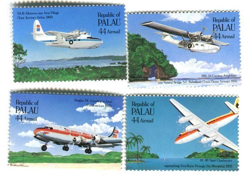 Tutti i francobolli: Briefmarken "Flugzeuge". Palau – Nuovo e nell'imballaggio originale da Basel venduto da Butsch5