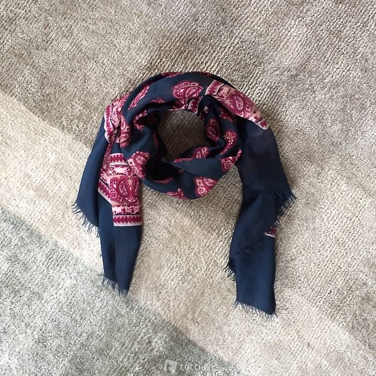 Foulards, Tücher & Schals: Seidenschal grau blau magenta – Gebraucht aus Zürich von Taxista 1