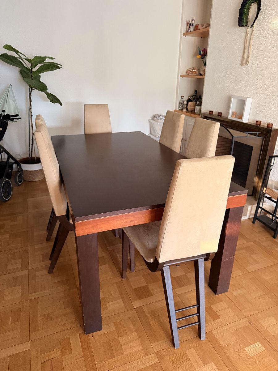 Tischset: Dining table set with 6 chairs extendable used condition – Gebraucht aus Genève von alb_6scd