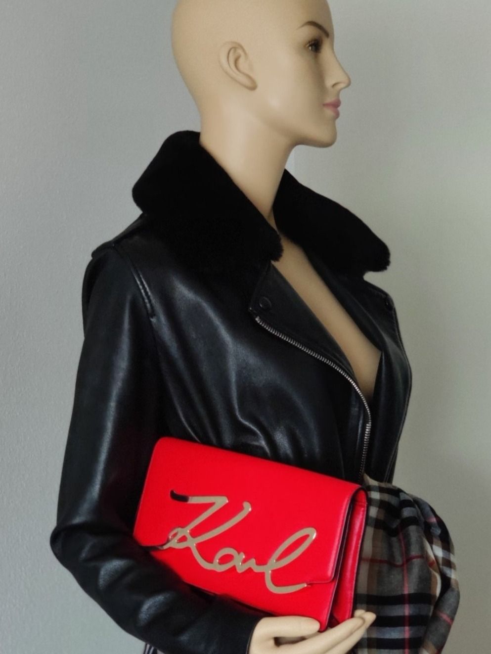 Karl Lagerfeld Borse da donna: KARL LAGERFELD LEATHER CLUTCH with HANDLE – Nuovo e nell'imballaggio originale da Zollikon venduto da ces-chic 5