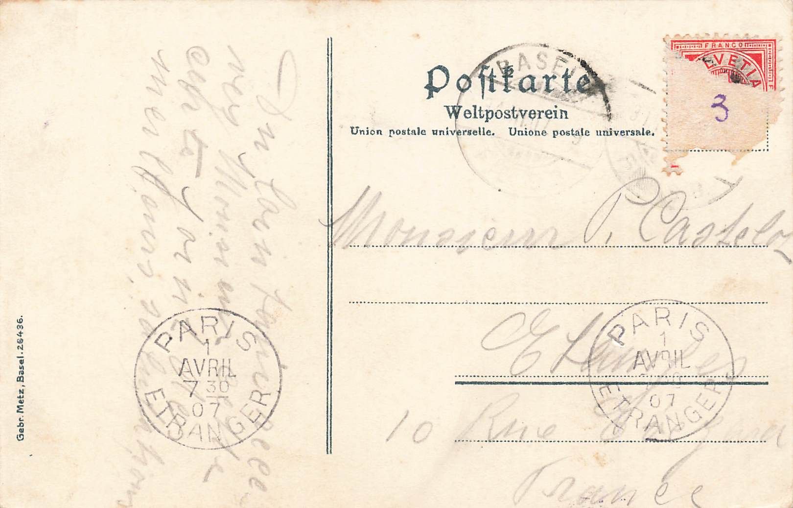 Ansichtskarten: Basel (BS) – Bundes bahnhof – Gebraucht aus Biasca von Blenio71 1