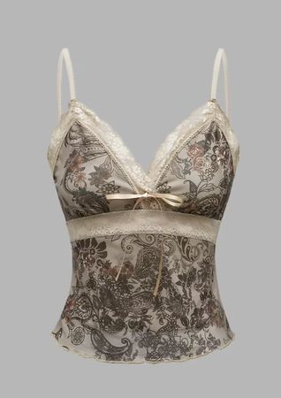Spitzen-Camisole Sommerliche Paisleymuster Grösse S 