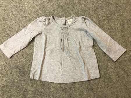 H&M Langarmshirt Gr. 74, grau, Mädchen, Herbst
