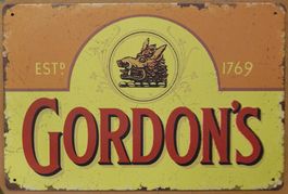 Gordon's Gin Blechschild 20 x 30 cm. Kostenfreie Zustellung!