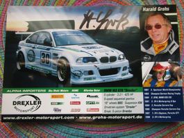 HARALD GROHS D RENNFAHRER DRM DTM AUTOGRAMMKARTE ANTIK RAR