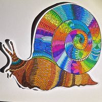 Bild von Hand gemalt "Schnecke" 21cm
