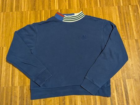 Adidas Originals Pullover blau mit Stehkragen Gr. S