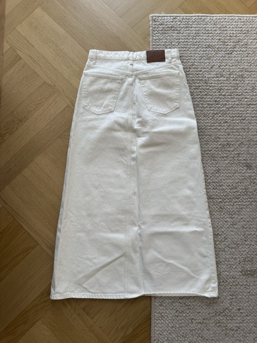 Topshop Gonne: TOPSHOP weißer Jeansrock mit Schlitz – Usato da Zürich venduto da kat_ww7d 6