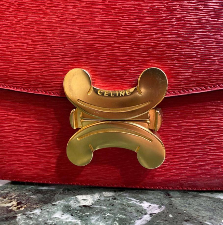 Celine Borse da donna: Sac Céline triomphe vintage rouge, cuir véritable – Usato da Jussy venduto da VanderVault 2