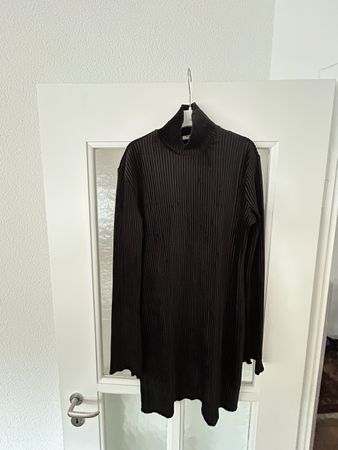 Damen Kleid schwarz Rollkragen gerippt