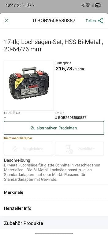 Tutti gli attrezzi: Bosch Lochfräse Set Werkzeug  – Usato da Volketswil venduto da lis_s8ql 2