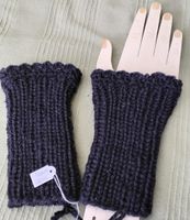 Pulswärmer schwarz NEU Alpaca handgestrickt
