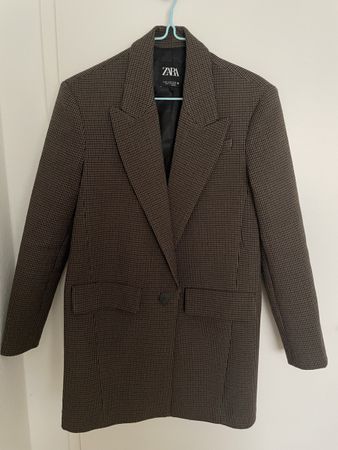 Houndstooth Blazer - brown