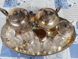 Vintage silver plated Tea Set with Tray