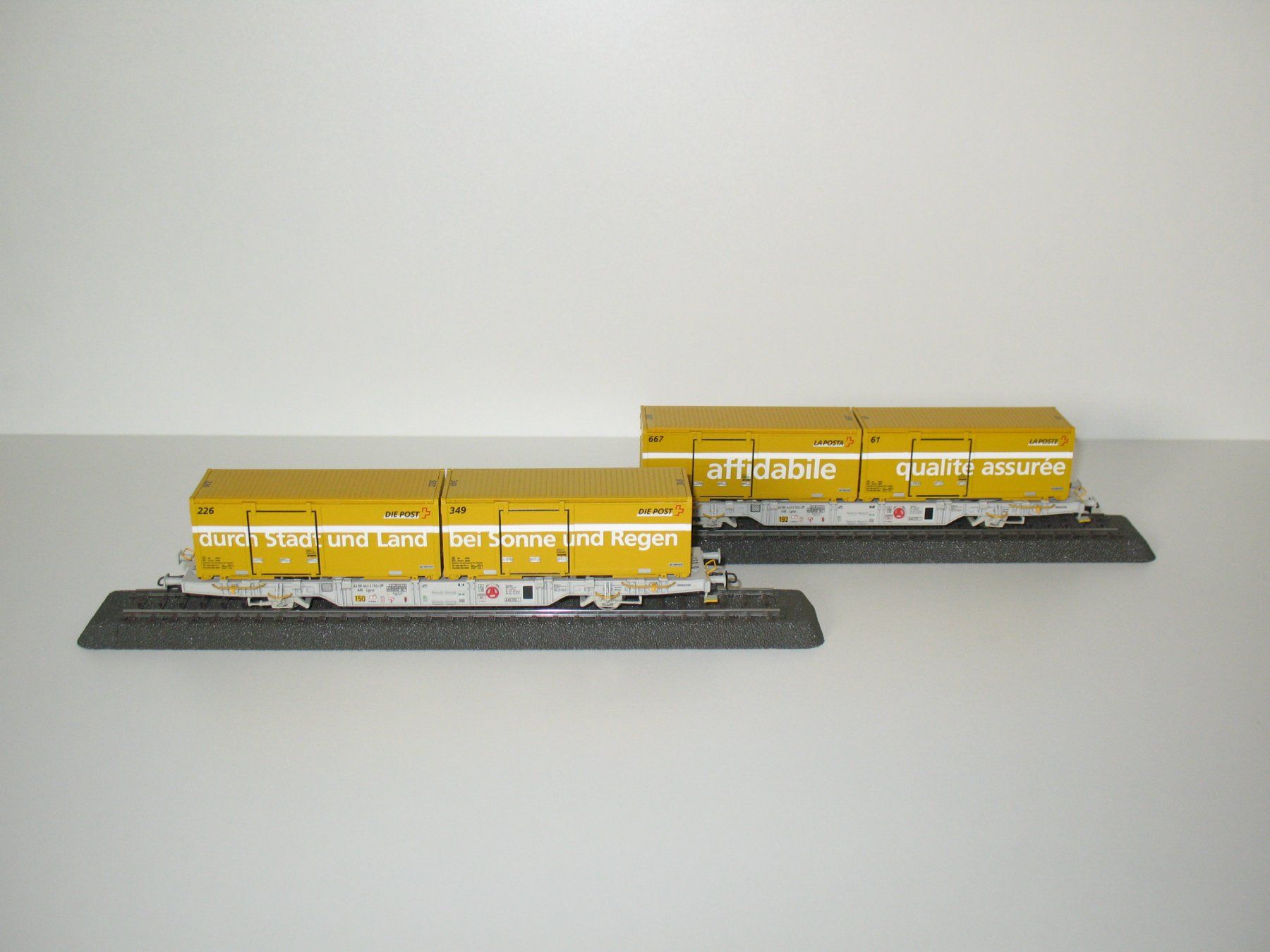 Liliput Modellini di ferrovie: SBB Containertragwagen-Set "Schweizer Post" / Liliput 240042 – Usato da Ettiswil venduto da Caapraibex 8