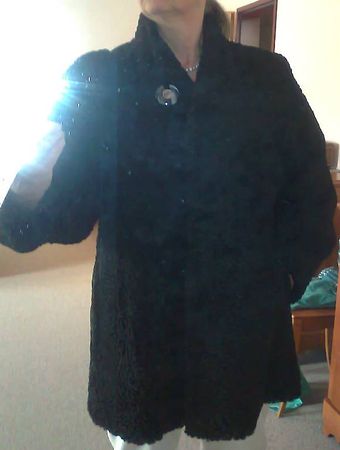 Elegante Winterjacke Persianer schwarz