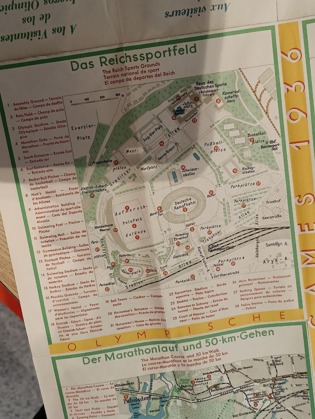 Dokumente: Litho Plan Prospekt / Berlin Olympiade 1936 – Gebraucht aus Brugg AG von Ente015 6