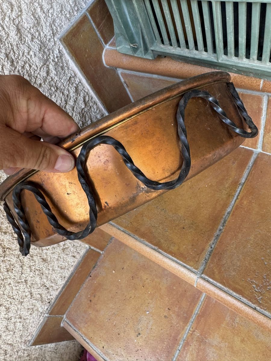 Tutte le decorazioni: Plat cuivre avec poignées fer forgé  34 cm – Usato da Veyrier venduto da kimedovapa 1