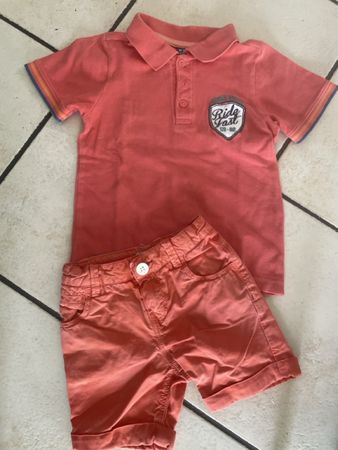 Poloshirt & Shorts Gr. 104 Orange Sommerkleidung Top