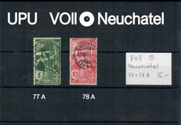 UPU Marken mit Vollstempel Neuchatel 77-78B