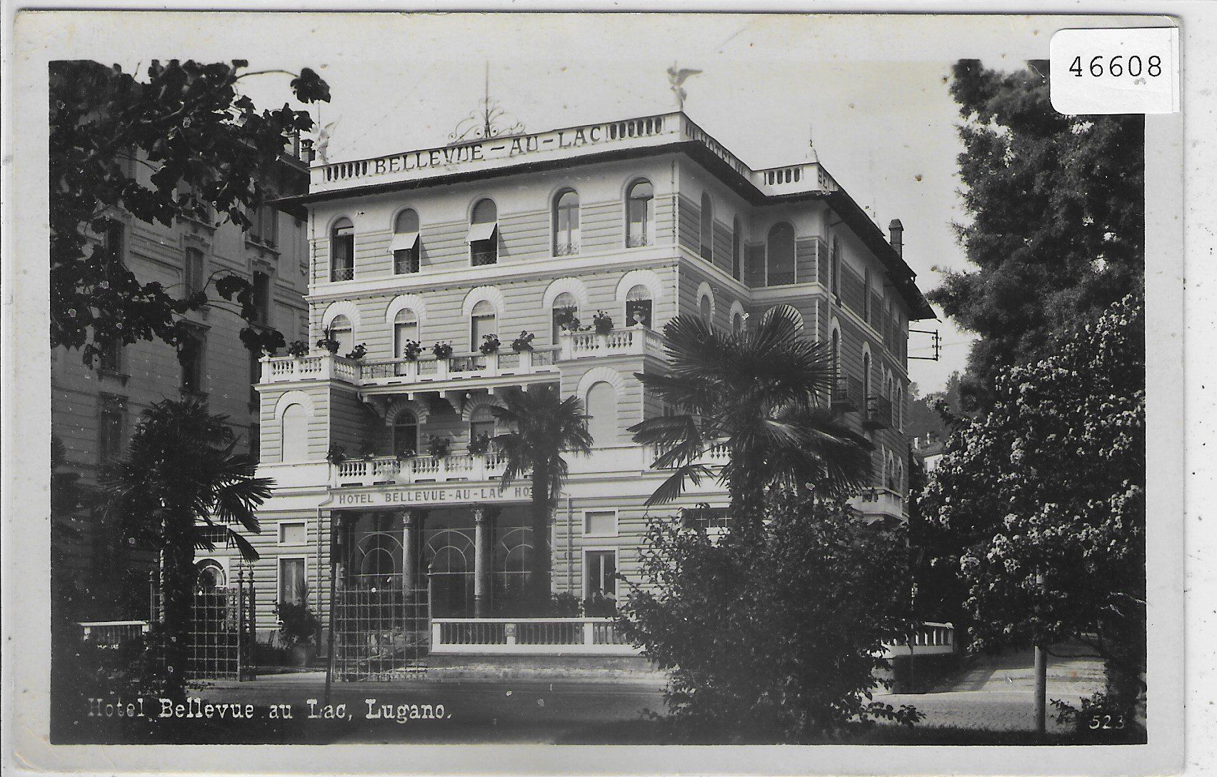 Cartoline postali: Hotel Bellevue au Lac - Lugano – Usato da Ettingen venduto da Kartenplanet