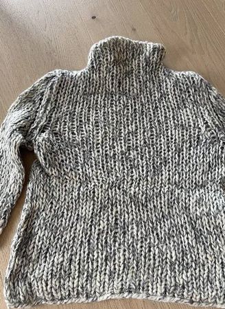 Marella Pullover Grobstrick Stehkragen Grau