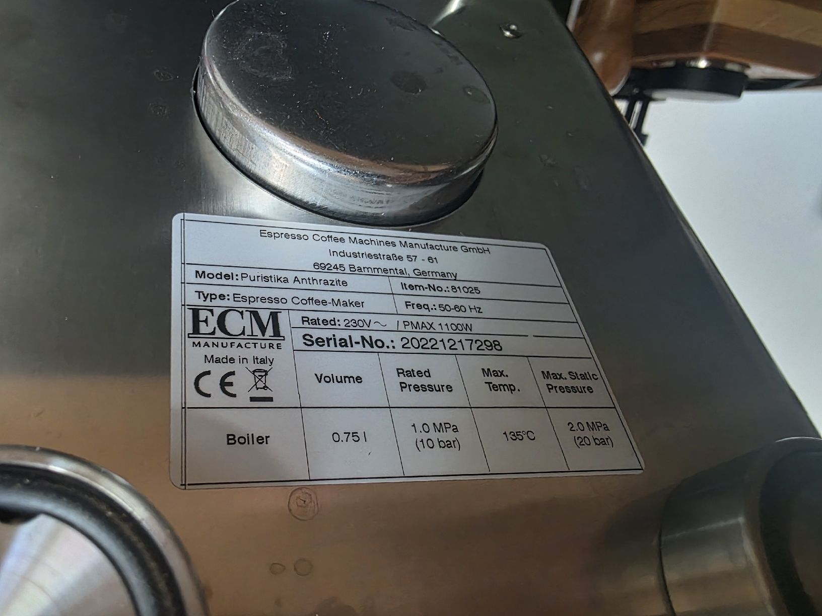 ECM Manufacture Macchine per caffè & Macchine per espresso: Home Barista Set mit ECM Puristika Anthrazit – Nuovo (secondo la descrizione) da Lotzwil venduto da haa_fgy9 4