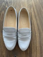 Grey Leather Loafers - Stylish Summer Shoes, Size 35.5