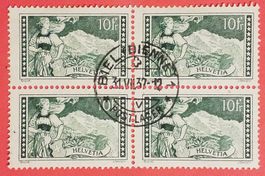 3555) 179, Jungfrau im 4-Block Zentrumstempel Kt. 300.-
