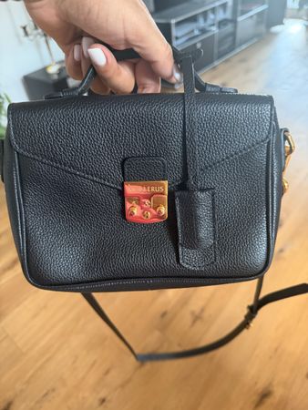 MOLLEURS Tasche schwarz Leder guter Zustand
