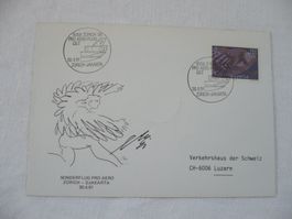 1981 Sternflug Zürich - Jakarta, signiert H. Erni