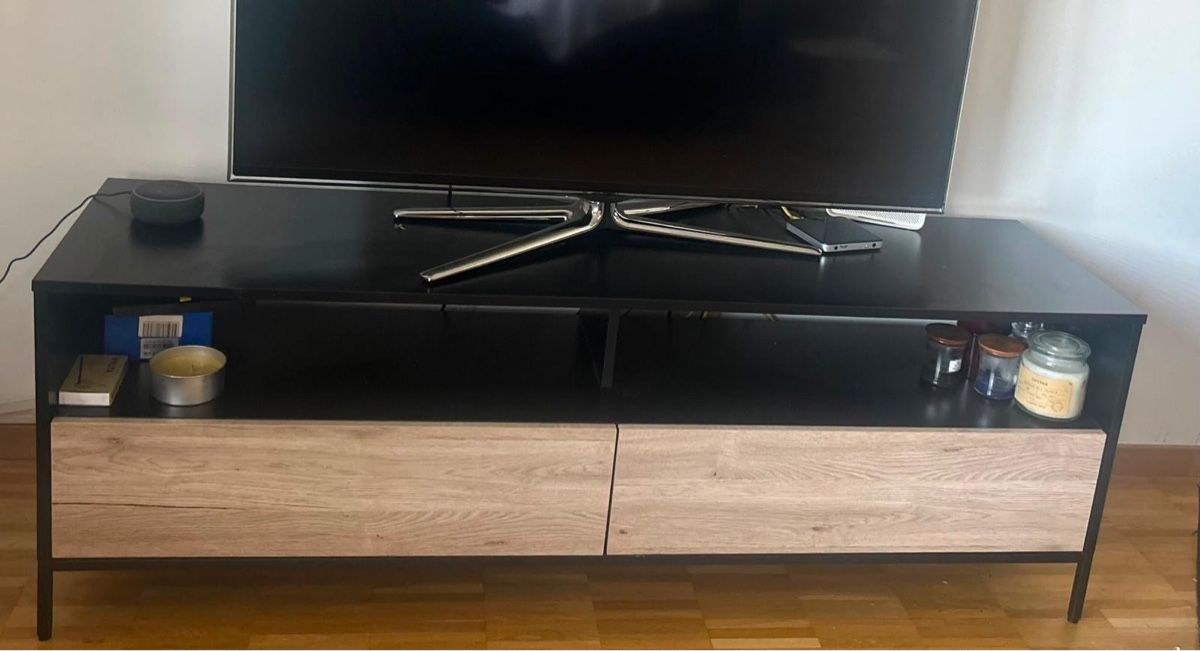Beliani TV Möbel: Mobiletto porta TV nero e legno  – Gebraucht aus pregassona von sar_rz9q