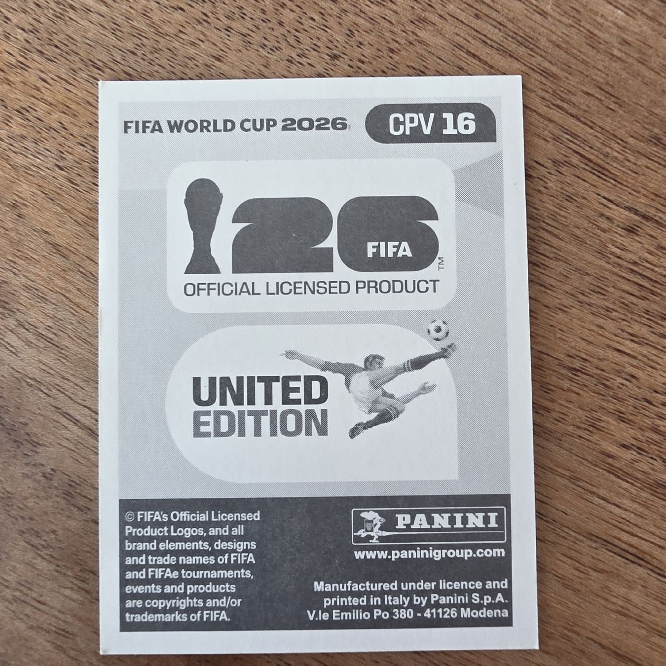 Panini Carte collezionabili: Panini CPV16 Jovane Cabral  – Nuovo e nell'imballaggio originale da Buchs AG venduto da LogoParts 1